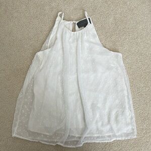White textured baby doll top